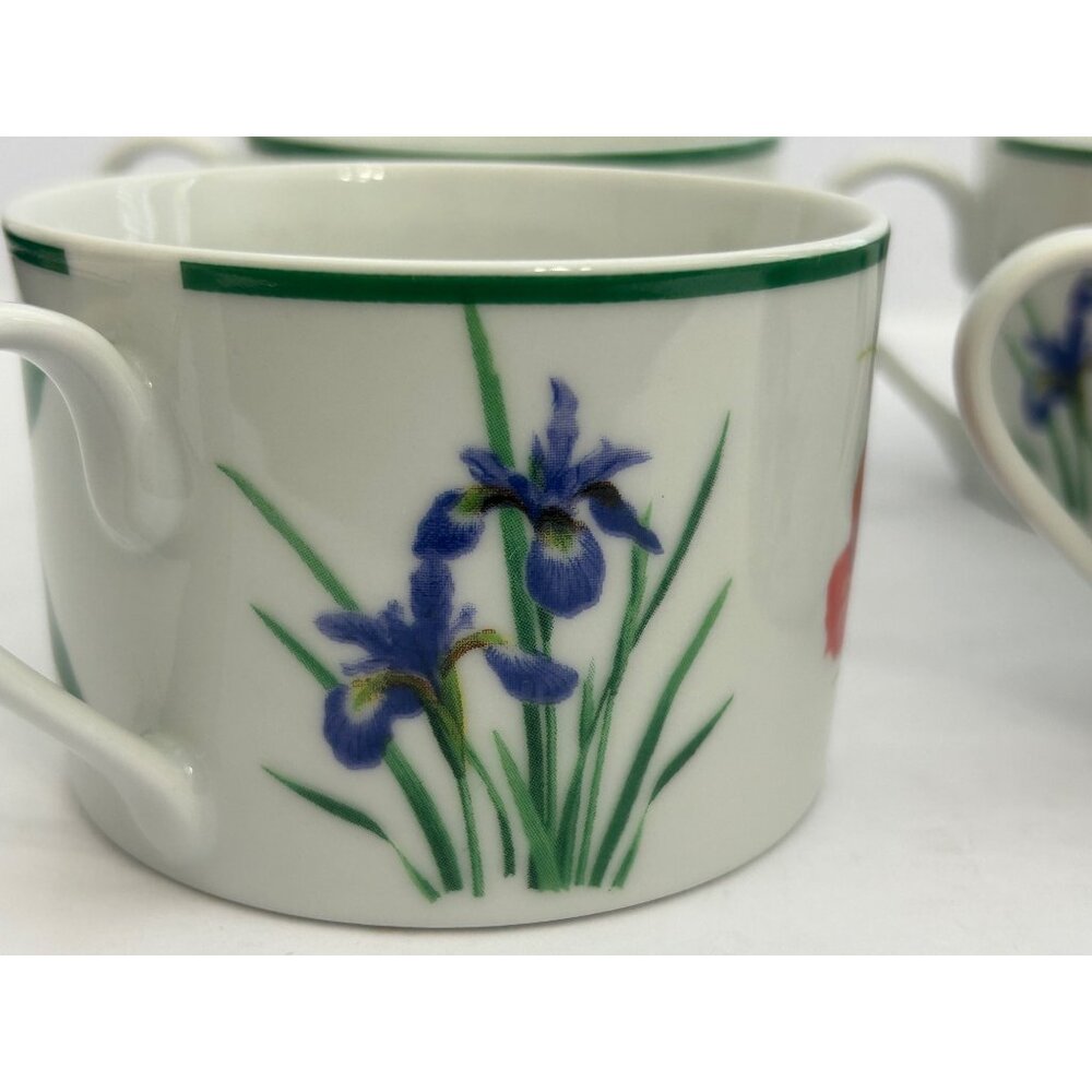 4 National Wildlife Federation Floral Coffee Tea Mugs Orchid Violets Poppy Iris - Picture 9 of 12